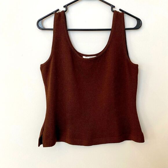 St. John Brown Knitted Top Women Size S - Picture 1 of 5